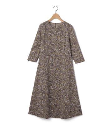 ウッドカットフラワーワンピース