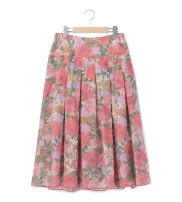 【返品交換送料無料対象/先行受注】ペインティングフラワースカート＜5月中旬お届け予定＞