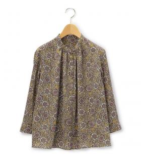ウッドカットフラワーブラウス