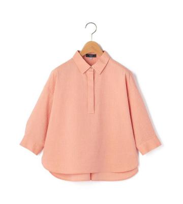 【返品交換送料無料対象/先行受注】シャンブレーリップルブラウス＜5月上旬お届け予定＞