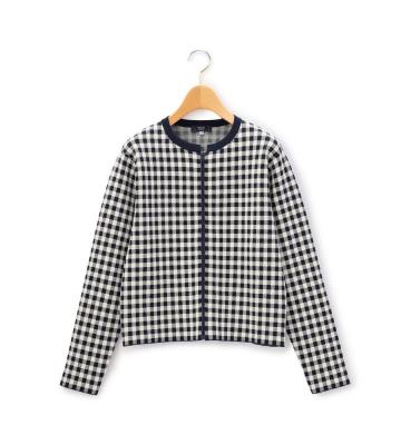 【返品交換送料無料対象/先行受注】ギンガムチェックニットカーディガン＜3月上旬お届け予定＞