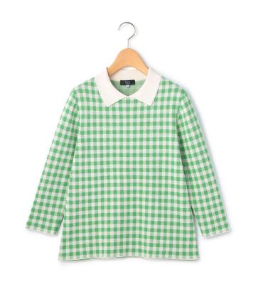 【返品交換送料無料対象/先行受注】ギンガムチェックニットプルオーバー＜3月上旬お届け予定＞