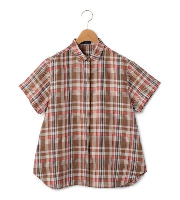 【返品交換送料無料対象/先行受注】マドラスチェックシャツブラウス＜5月下旬お届け予定＞