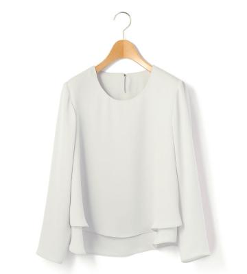 【Lサイズ】ドレープサテンブラウス