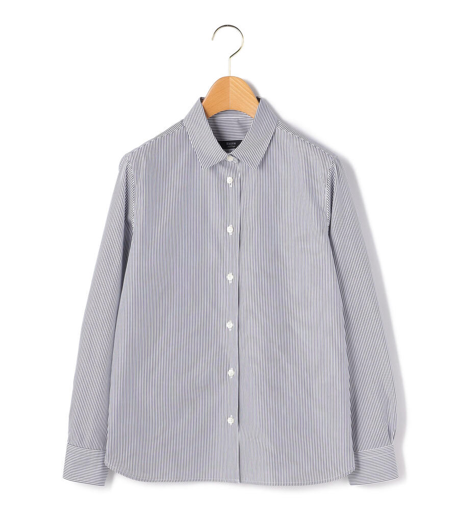 【Lサイズ】ストライプブロードシャツブラウス