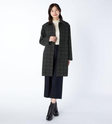 【返品交換送料無料対象/先行受注】【Lサイズ】ハイランドチェックコート＜11月中旬お届け予定＞
