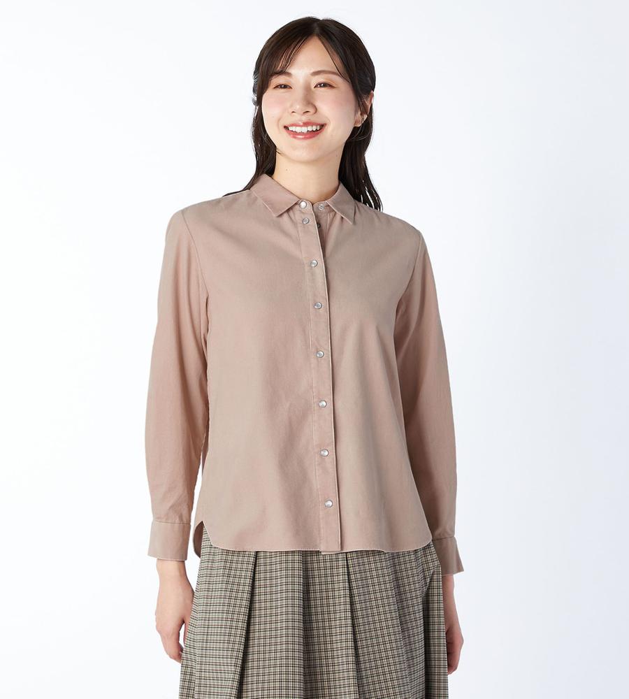 【Lサイズ】シャツコールブラウス