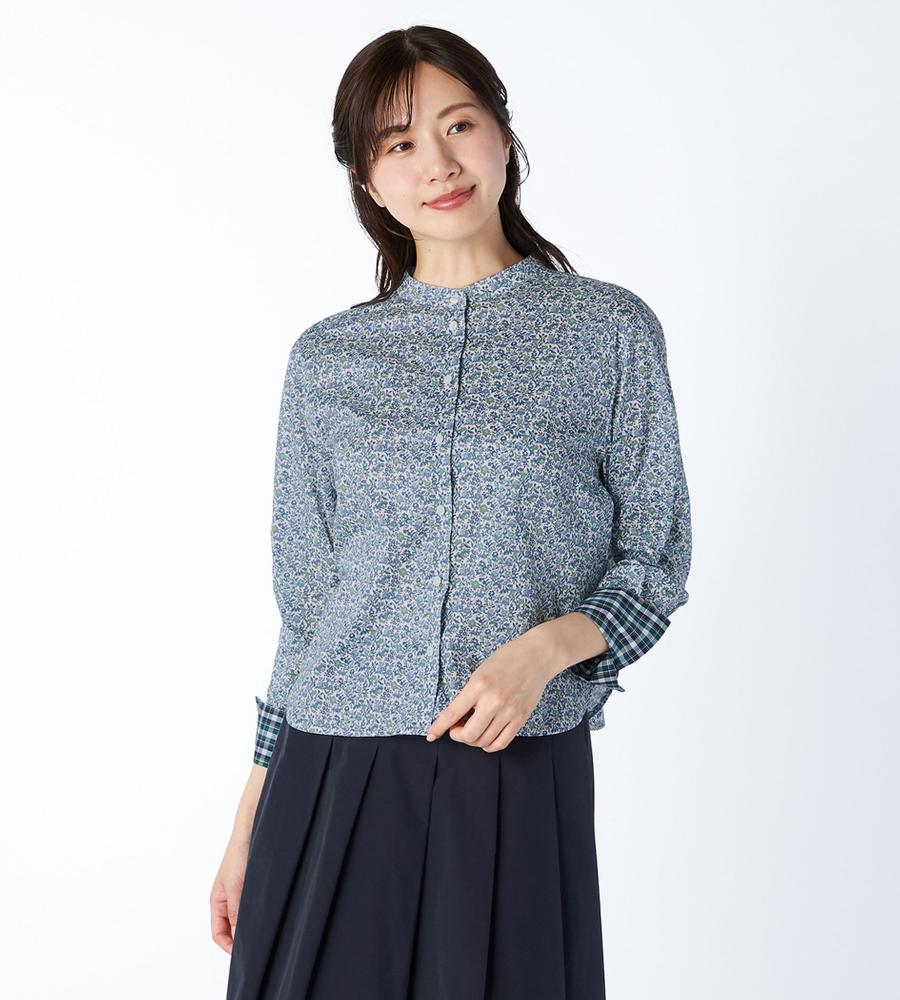 【Lサイズ】Liberty Print Mamieスタンドカラーブラウス
