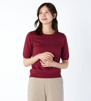 【Lサイズ】オータムハイゲージニットハーフスリーブ