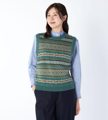 【Lサイズ】フェアアイルニットベスト