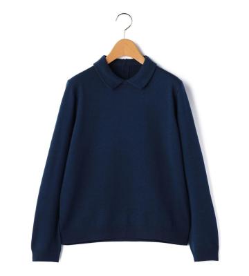 【Lサイズ】ウールブレンド襟付きニット