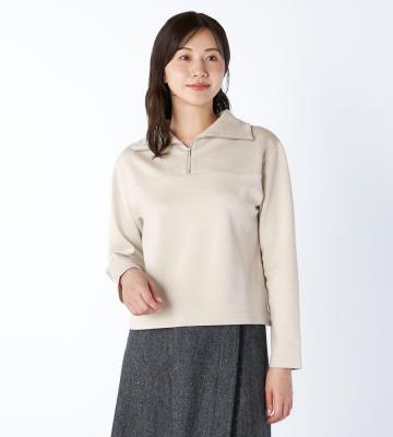 【Lサイズ】ポンチジッププルオーバーカットソー