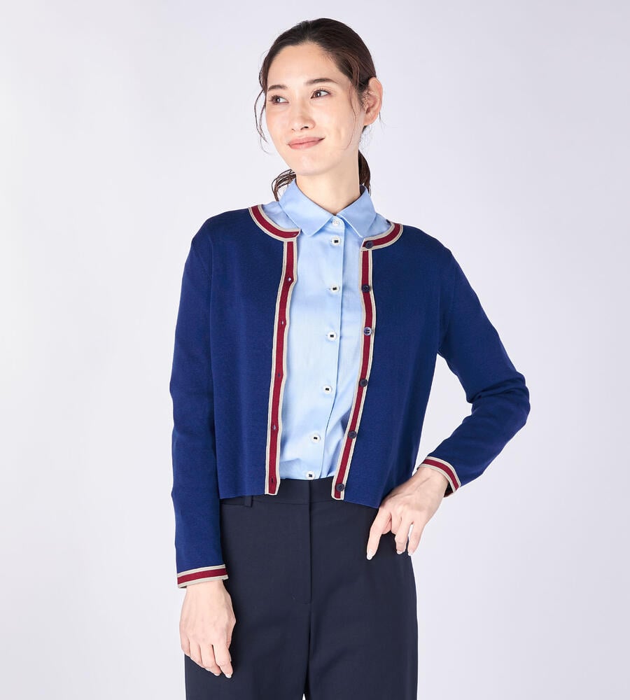 【Lサイズ】トリムニットニットカーディガン