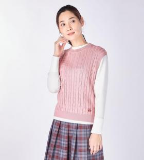 【Lサイズ】ハイゲージケーブルニットベスト