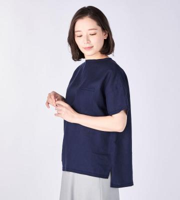 【Lサイズ】60/-リネンプルオーバーブラウス
