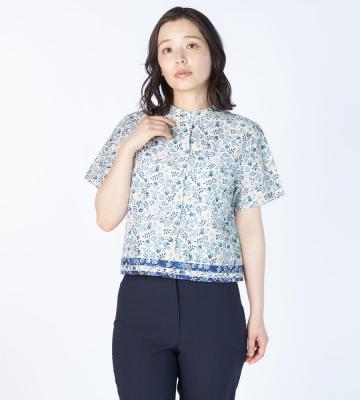 【Lサイズ】Anniversary Edenham Liberty Print Half Sleeve Blouse