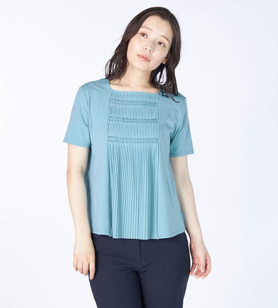 【Lサイズ】プリーツジャージーカットソー