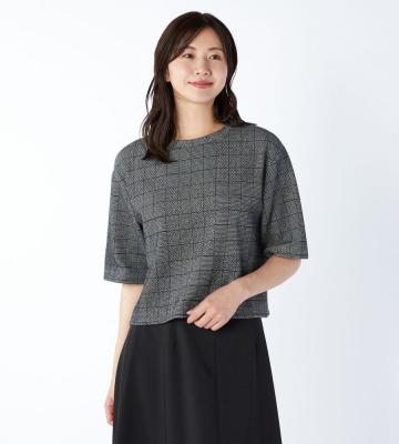 【Lサイズ】ジャカードジャージーカットソープルオーバー