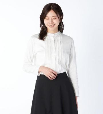 【Lサイズ】60/-スムースカットソースタンドカラー