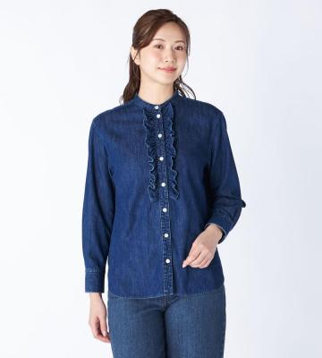 【返品交換送料無料対象/先行受注】【Lサイズ】ライトデニムブラウス＜9月下旬お届け予定＞