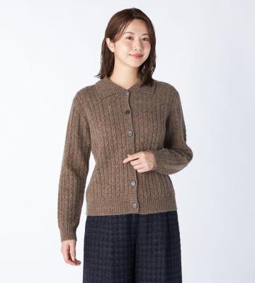 【先行受注】【Lサイズ】スワローケーブルニットカーディガン＜10月上旬お届け予定＞