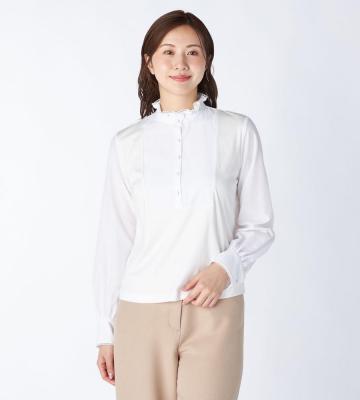 【返品交換送料無料対象/先行受注】【Lサイズ】６０／１スムーススタンドカラーカットソー＜9月中旬お届け予定＞