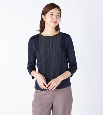【返品交換送料無料対象/先行受注】【Lサイズ】６０／１スムースピンタックカットソー＜9月中旬お届け予定＞