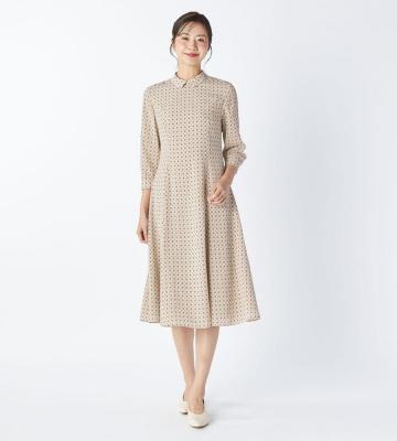 【返品交換送料無料対象/先行受注】【Lサイズ】ジオメトリックパターンワンピース＜1月下旬お届け予定＞