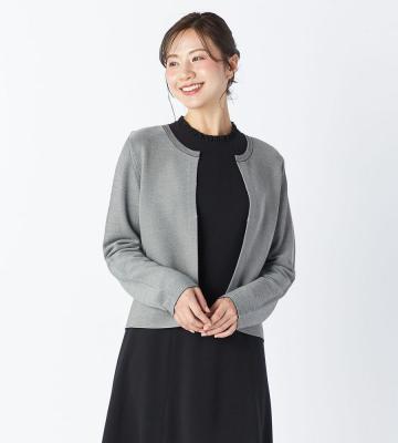 【返品交換送料無料対象/先行受注】【Lサイズ】ツィードニットニットジャケット＜1月下旬お届け予定＞