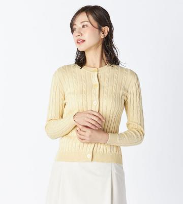 【返品交換送料無料対象/先行受注】【Lサイズ】ハイゲージケーブルニットカーディガン＜2月上旬お届け予定＞