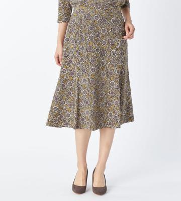 【返品交換送料無料対象/先行受注】【Lサイズ】ウッドカットフラワースカート＜3月上旬お届け予定＞