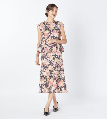 【返品交換送料無料/先行受注】【Lサイズ】フローラルブーケスカート＜4月中旬お届け予定＞