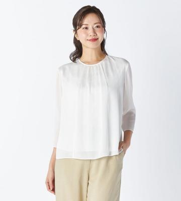 【返品交換送料無料対象/先行受注】【Lサイズ】サテンドットヨウリュウブラウス＜2月中旬お届け予定＞