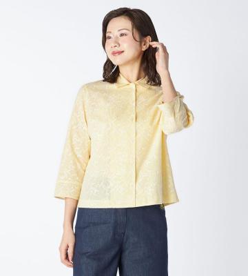 【返品交換送料無料対象/先行受注】【Lサイズ】ミモザエンブロイダリーシャツブラウス＜3月中旬お届け予定＞