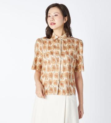 【返品交換送料無料対象/先行受注】【Lサイズ】Ｖ＆Ａ　ＴＩＲＺＡＨ　ＭＡＲＢＬＥブラウス＜3月中旬お届け予定＞