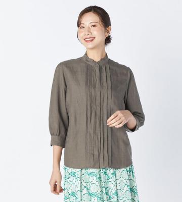 【返品交換送料無料/先行受注】【Lサイズ】ラミーローンブラウス＜4月中旬お届け予定＞
