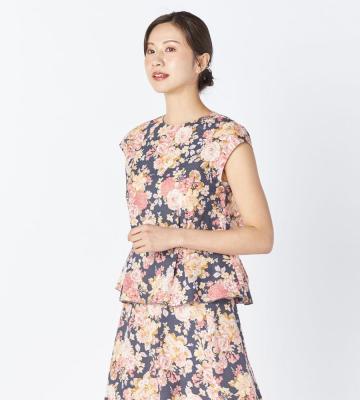 【返品交換送料無料/先行受注】【Lサイズ】フローラルブーケブラウス＜4月中旬お届け予定＞