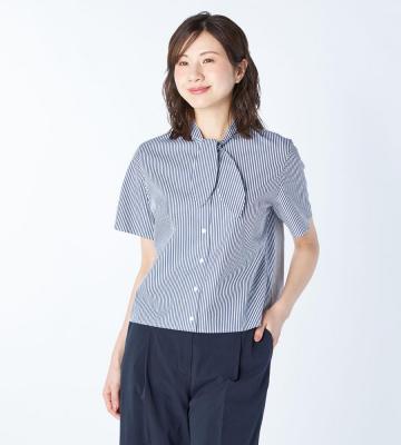 【返品交換送料無料対象/先行受注】【Lサイズ】ロンドンストライプブラウス＜5月上旬お届け予定＞