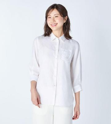 【返品交換送料無料対象/先行受注】【Lサイズ】ハイツイストリネンシャツ＜5月中旬お届け予定＞