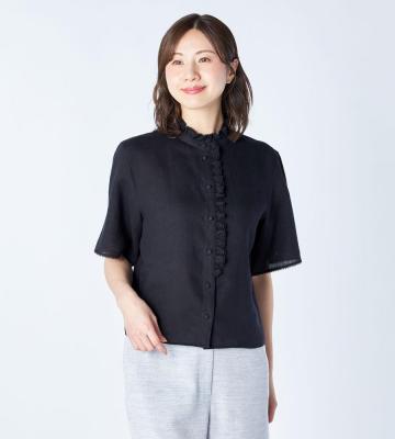 【返品交換送料無料対象/先行受注】【Lサイズ】ハイツイストリネンブラウス＜5月中旬お届け予定＞
