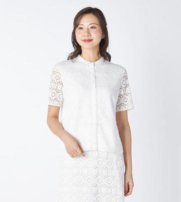 【返品交換送料無料対象/先行受注】【Lサイズ】クロッシェレースカットソー＜3月下旬お届け予定＞