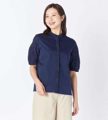 【返品交換送料無料/先行受注】【Lサイズ】アブストラクトエンブロイダリーカットソー＜4月中旬お届け予定＞