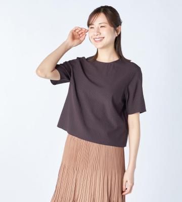 【返品交換送料無料対象/先行受注】【Lサイズ】ギンガムサッカーブラウス＜6月初旬お届け予定＞