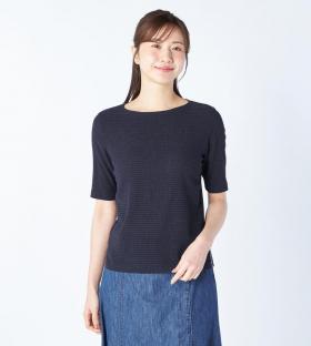 【Lサイズ】シャーリングボーダーカットソー