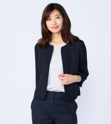 【50size～】バックサテンジョーゼットジャケット