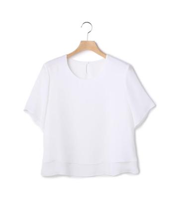 【50size～】ドレープサテンブラウス