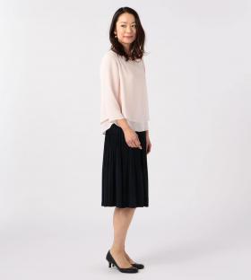 【50size～】ドレープサテンブラウス