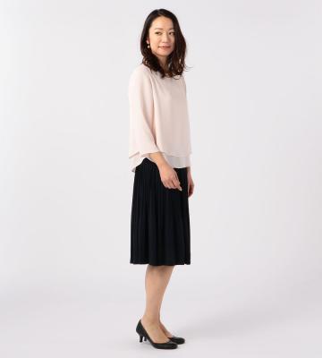 【50size～】ドレープサテンブラウス