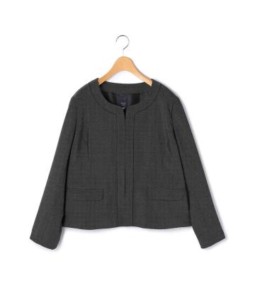 【50size～】バーズアイノーカラージャケット